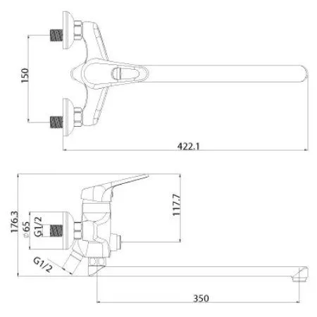Смеситель для ванны Lemark Luna (LM4157C) - купить в Москве по низкой цене в интернет-магазине с доставкой по всей России | HITsant Смеситель для ванны Lemark Luna (LM4157C)