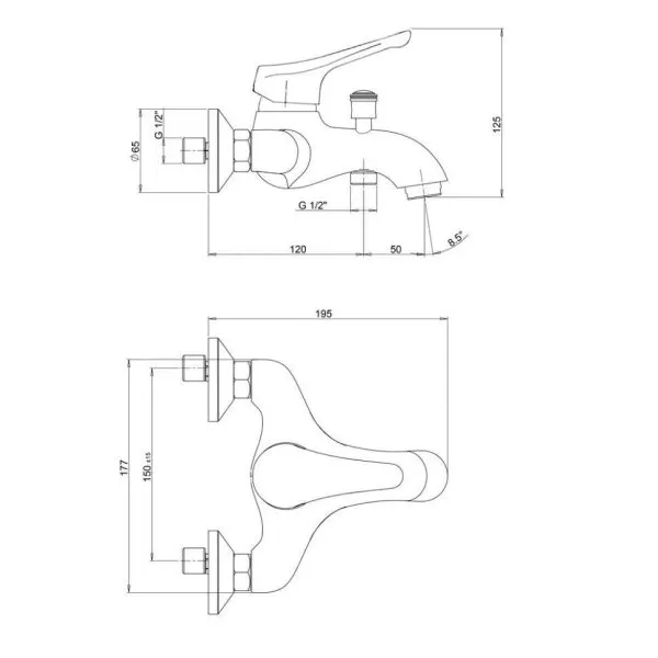 Комплект смесителя 3в1 Paini Bios 05TDCRLUSEFBT2MY3VLP1BOUR для раковины и ванны с душевым комплектом, хром