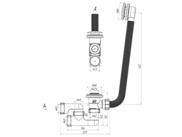 Сифон для ванны Cersanit PRIME BLACK 64287 универсальный клик-клак - купить в Москве по низкой цене в интернет-магазине с доставкой по всей России | HITsant Сифон для ванны Cersanit PRIME BLACK 64287 универсальный клик-клак