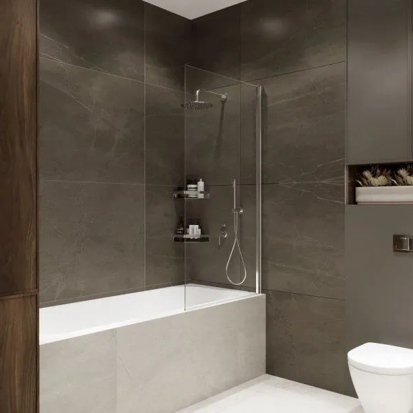 Шторка на ванну Terminus Ното 2CW150х70C 150х70 прозрачное стекло/хром - купить в Москве по низкой цене в интернет-магазине с доставкой по всей России | HITsant Шторка на ванну Terminus Ното 2CW150х70C 150х70 прозрачное стекло/хром