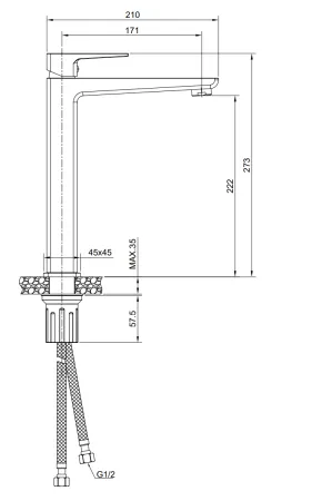 Смеситель для накладной раковины NAVARRA (25134NR)