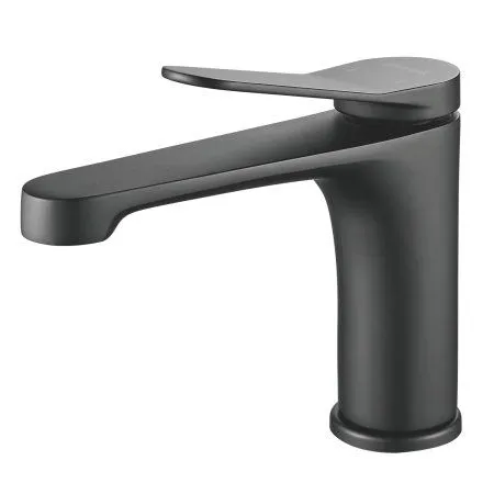 Смеситель для раковины однорычажный с гайкой Shevanik S6201H, Черный