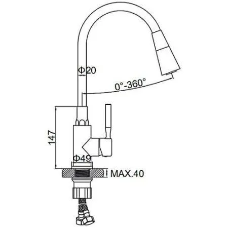 Смеситель Ledeme L74199-9 нержавеющая сталь
