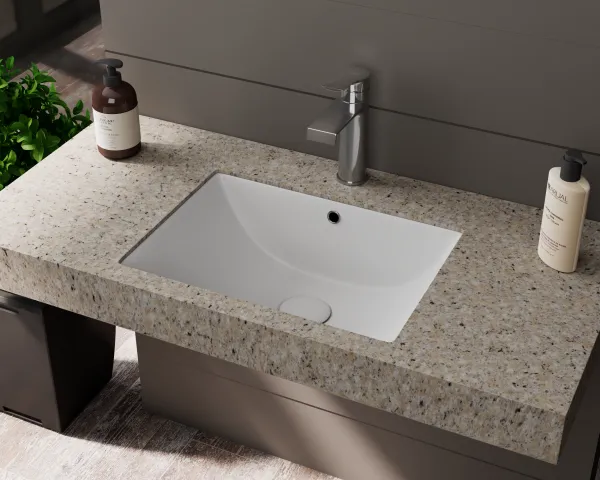 Раковина под столешницу D&K Berlin белая 460*330*180мм (DT1431616) - купить в Москве по низкой цене в интернет-магазине с доставкой по всей России | HITsant Раковина под столешницу D&K Berlin белая 460*330*180мм (DT1431616)