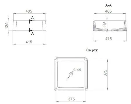 Раковина Salini Gloria 302 1102202M 41,5x41,5 белый матовый