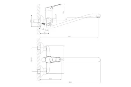 Смеситель для ванны Rossinka B (B35-34)