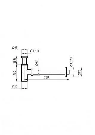 Сифон BelBagno BB-SMT2-NERO для раковины, черный
