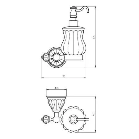 Дозатор настенный Migliore Olivia 17422 керамика белая, бронза