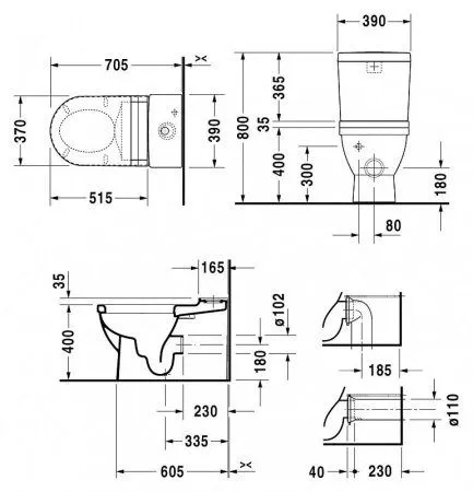 Чаша для унитаза-компакта Duravit Starck 3 2141090000