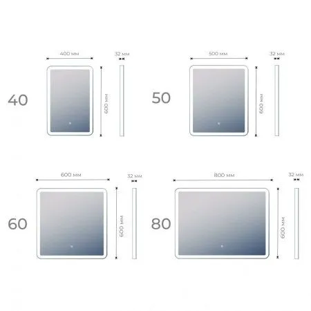 Зеркало Vigo Flam Classic 60 с подсветкой