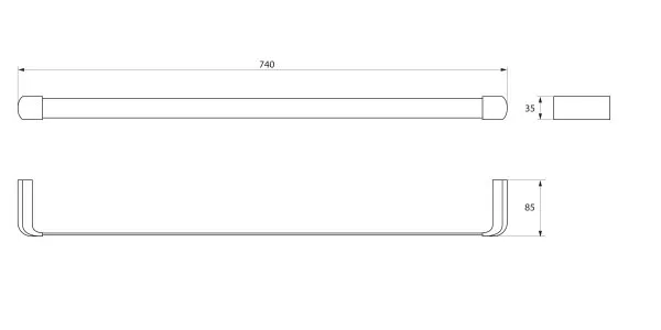 Полотенцедержатель одинарный 74 см., RUSH Flores (FL08531В)