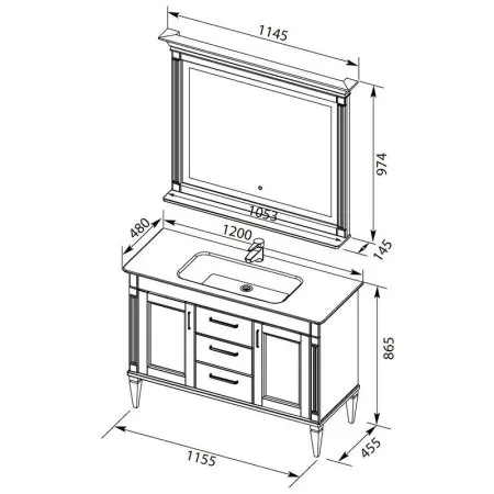 Зеркало Aquanet Селена 00201648 120 белый/серебро