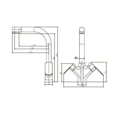 Смеситель для кухонной мойки  KAISER Arena (33066)