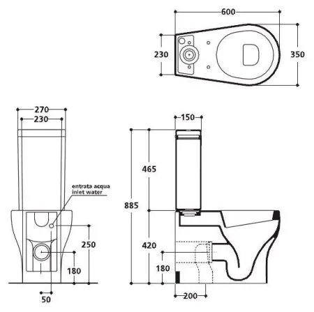 Чаша для унитаза-моноблока Kerasan K09 3617bi
