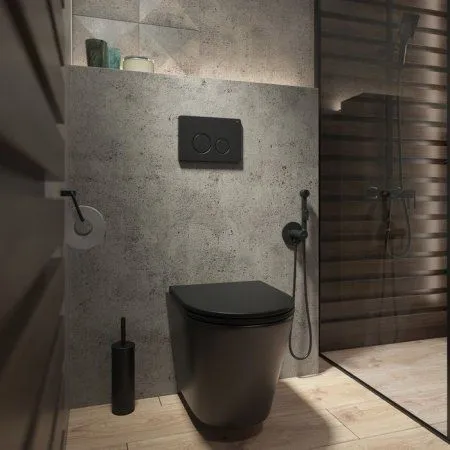 Клавиша смыва IDDIS чёрная Unisteel 001 (UNS01MBi77)