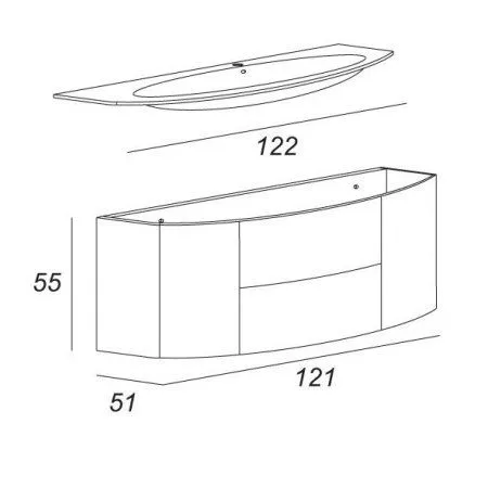 Мебель для ванной Cezares Eden 54417 120 grigio natura