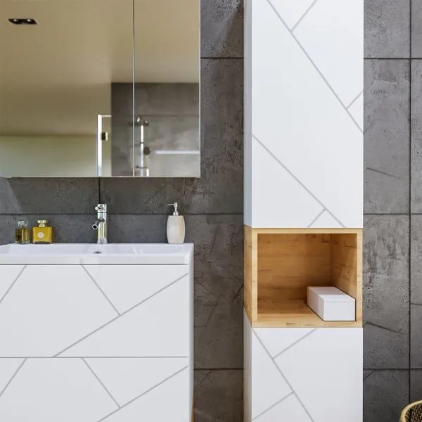 Тумба под раковину подвесная Бриклаер КРИСТАЛЛ белый, 70 см