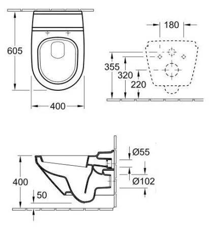 Унитаз подвесной Villeroy & Boch Lifetime Plus 567210R1