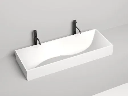 Раковина Salini Sonata 1401201M 120x45 двойная, белый матовый - купить в Москве по низкой цене в интернет-магазине с доставкой по всей России | HITsant Раковина Salini Sonata 1401201M 120x45 двойная, белый матовый