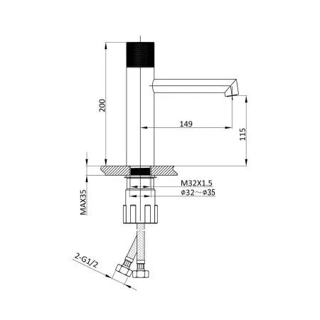 Смеситель для раковины Desire VBF-1D3MB, черный