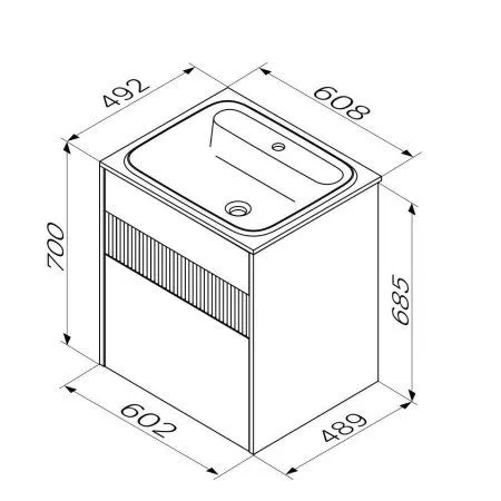 База под раковину, 2 ящика, 60 см, белый матовый AM.PM Func M8FFUX0602WM