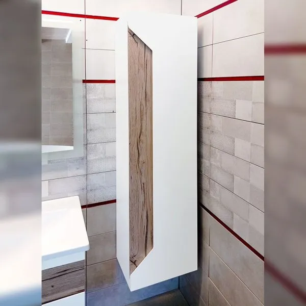 Пенал Бриклаер Брайтон 38 см, белый/дуб