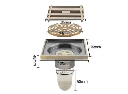 Душевой трап Gappo G81004-4 с решеткой