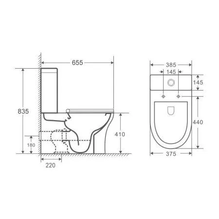 Унитаз-компакт OWL 1975 Eter Cirkel-G OWLT190202 микролифт