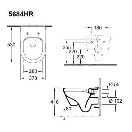 Унитаз подвесной Villeroy & Boch Architectura 5684HRR1 альпийский белый
