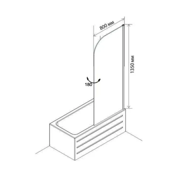 Шторка на ванну Agger A02-080TCR