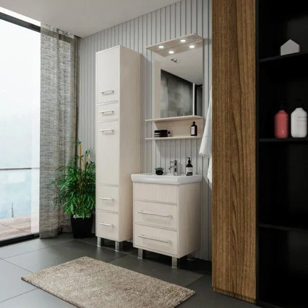 Зеркало Бриклаер ЧИЛИ 55 см, светлая лиственница