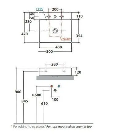 Раковина Globo T-Edge B6R51.BI 50х47 белый