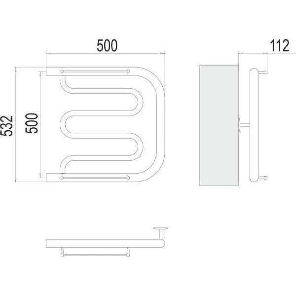 Полотенцесушитель водяной Terminus Фокстрот (1") 50х50 4620768881282, хром