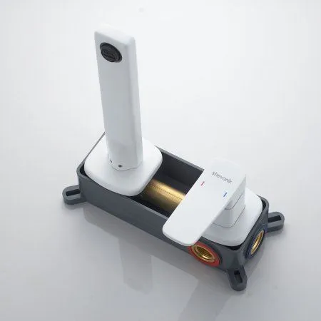 Смеситель для раковины однорычажный встроенный Shevanik S9941C, Белый