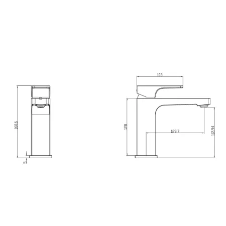 Смеситель Villeroy & Boch Architectura Square TVW12500100061 для раковины, хром