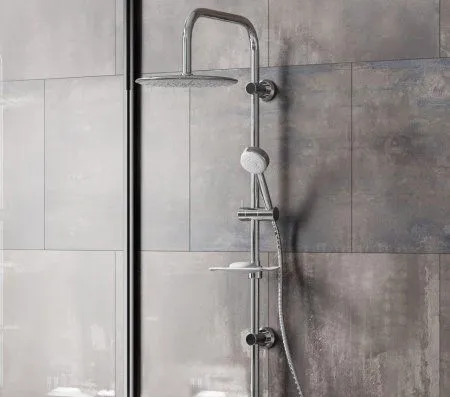 Комплект смесителя 2в1 Paini Messina MEZRCRNASEZPT3UH2VBQ1RYSS для душа с душевой системой, хром, белый