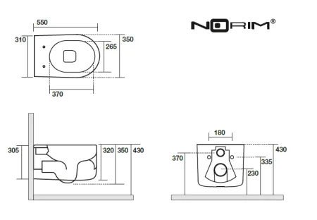 Чаша для унитаза подвесного Kerasan Nolita 531401 безободковый, белый
