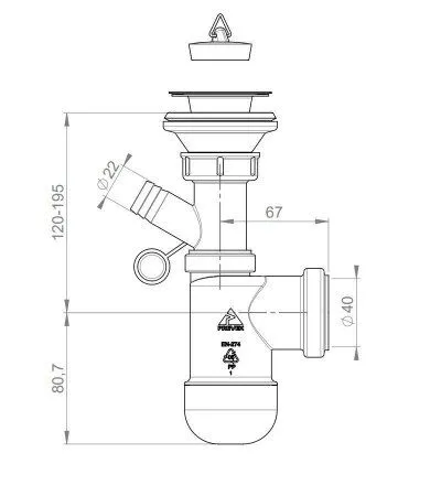 Сифон для умывальника 1 1/4 SantecPro (AQ460P4)