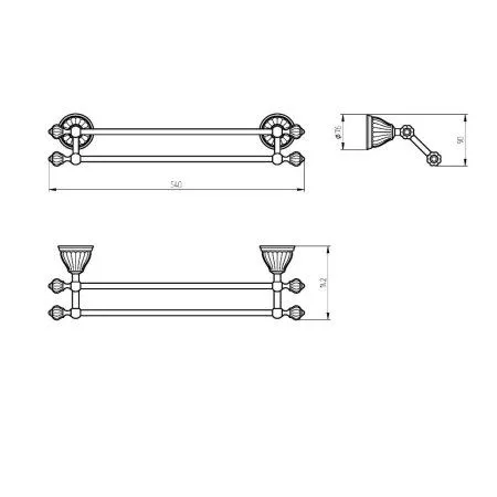Полотенцедержатель Migliore Olivia 17470 L50 керамика белая, золото