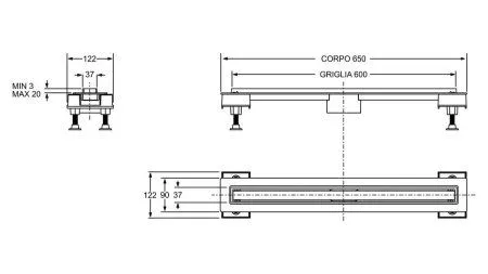 Душевой лоток BONOMINI (6825WX60SWZ)