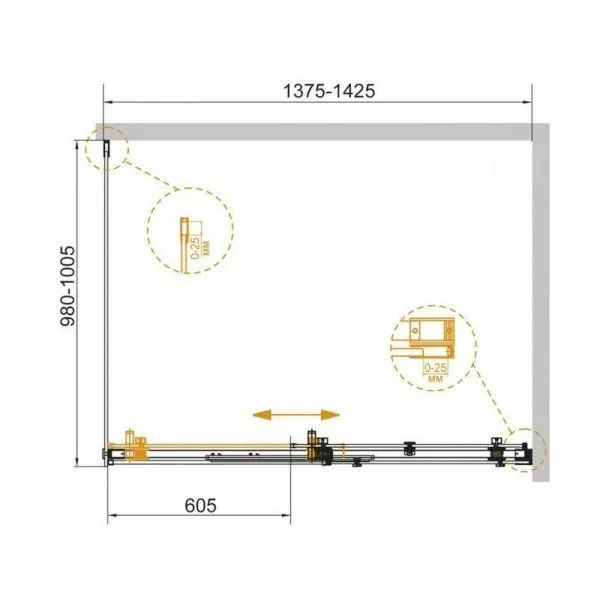 Душевой уголок Cezares Stylus Soft STYLUS-SOFT-AH-1-140/100-C-Cr