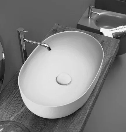 Раковина Kerasan Nolita 534359*0 60х40 серый матовый - купить в Москве по низкой цене в интернет-магазине с доставкой по всей России | HITsant Раковина Kerasan Nolita 534359*0 60х40 серый матовый