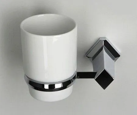 Стакан WasserKRAFT Aller K-1128C керамика, белый, хром