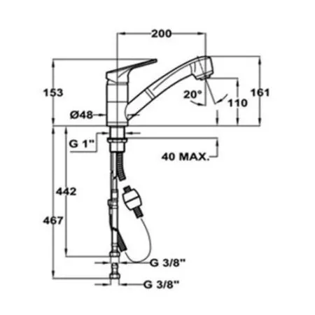 Смеситель TEKA MTP 978 TG хром/гранит