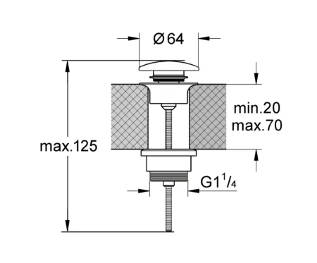 Донный клапан Kerasan Nolita 923381 коричневый орех матовый