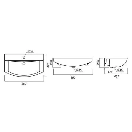 Раковина Sanita Luxe Best BST85SLWB01 85 - купить в Москве по низкой цене в интернет-магазине с доставкой по всей России | HITsant Раковина Sanita Luxe Best BST85SLWB01 85