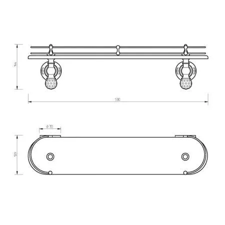 Полка Migliore Cristalia 16807 хром/swarovski