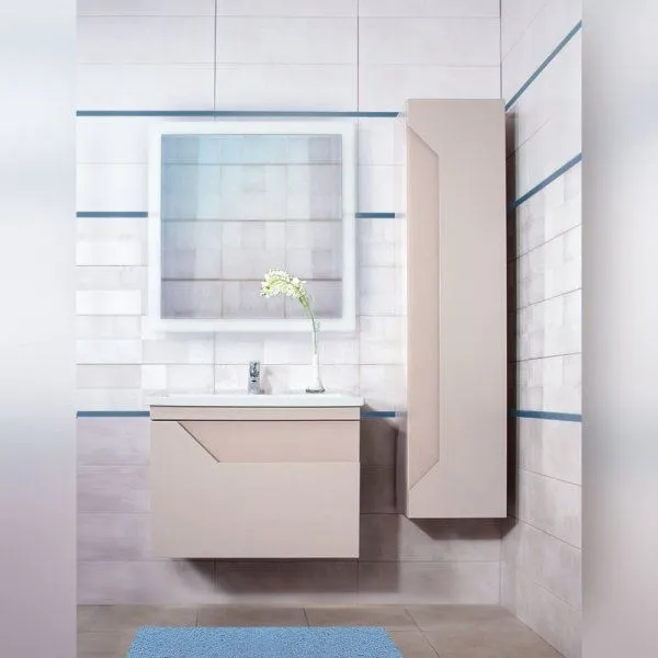 Тумба под раковину подвесная Бриклаер Брайтон бежевый, 70 см