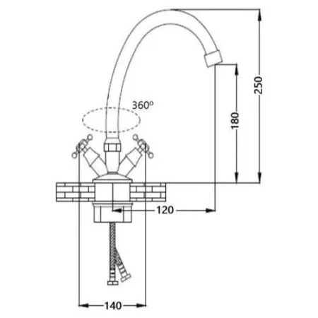 Смеситель Wisent W4965 хром