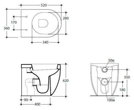 Унитаз приставной Kerasan Flo 311601 белый